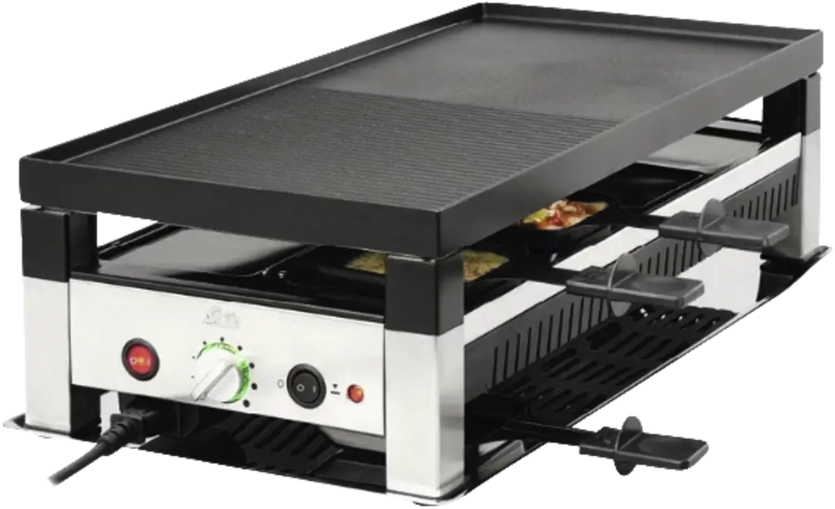 4 in 1 Raclette & Pizza grill for 8