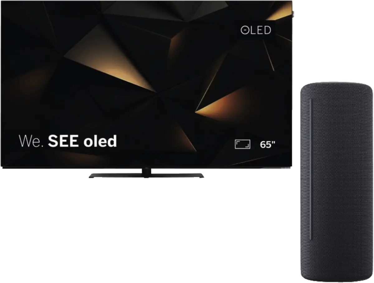 We. SEE 65 oled Coal Black + We. HEAR 2 Storm Grey