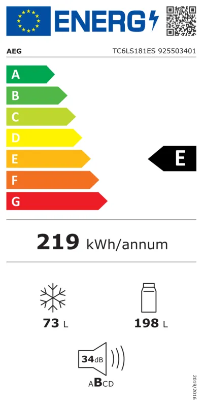AEG TC6LS181ES energielabel