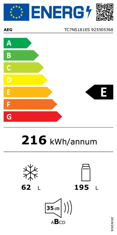 AEG TC7NS181ES energielabel