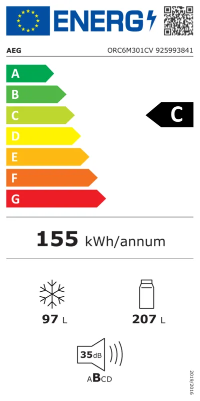 AEG ORC6M301CV energielabel