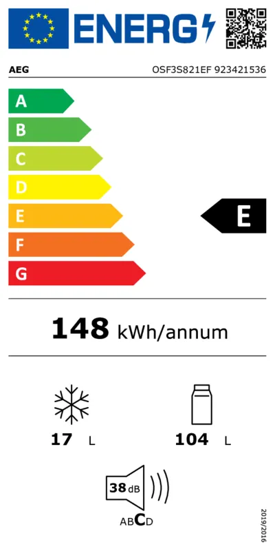 AEG OSF3S821EF energielabel