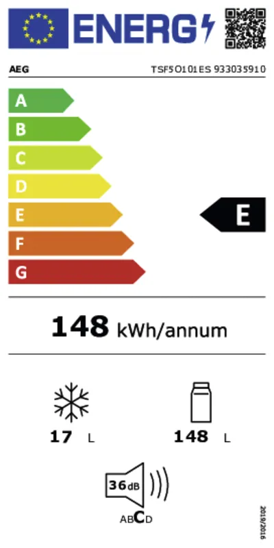AEG TSF5O101ES energielabel
