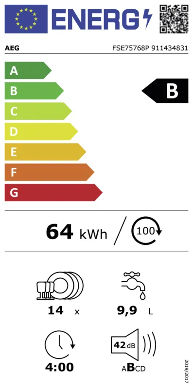 AEG FSE75768P energielabel
