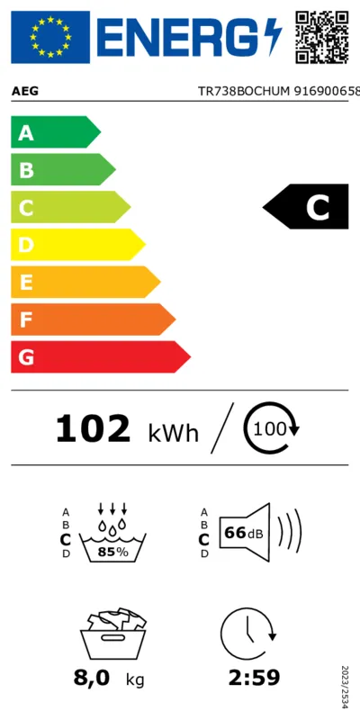 AEG TR738BOCHUM energielabel