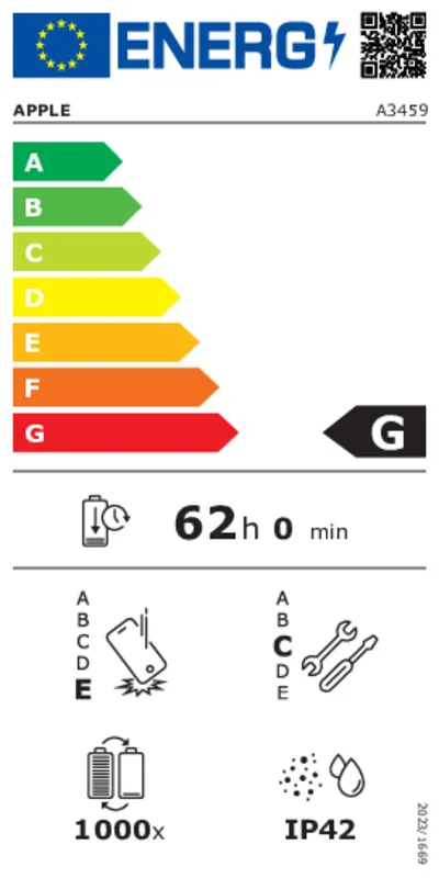 Apple 11-inch iPad Air Wi-Fi 128GB energielabel