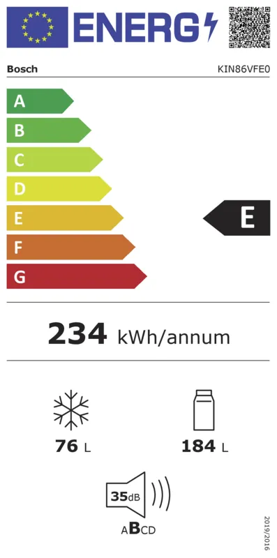 Bosch KIN86VFE0 energielabel