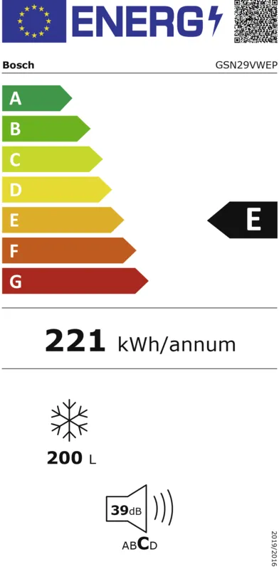 Bosch GSN29VWEP energielabel