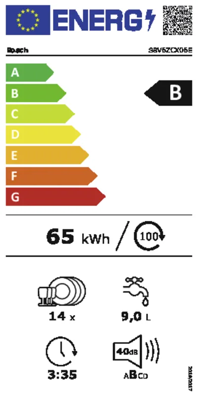 Bosch SBV6ZCX06E energielabel