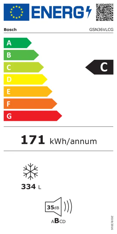 Bosch GSN36VLCG energielabel