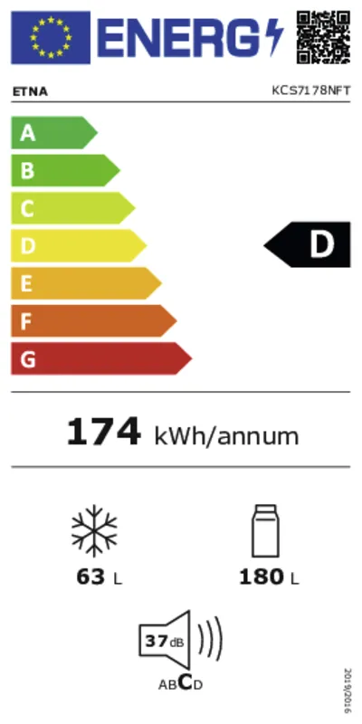 Etna KCS7178NFT energielabel