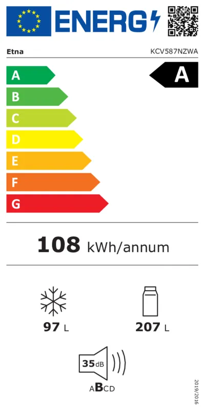 Etna KCV587NZWA energielabel