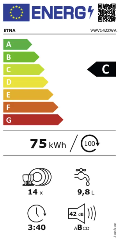 Etna VWV142ZWA energielabel