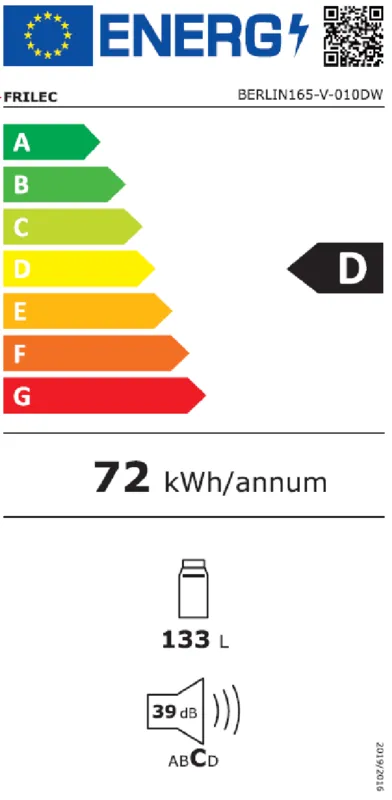Frilec BERLIN166-V-010CW energielabel