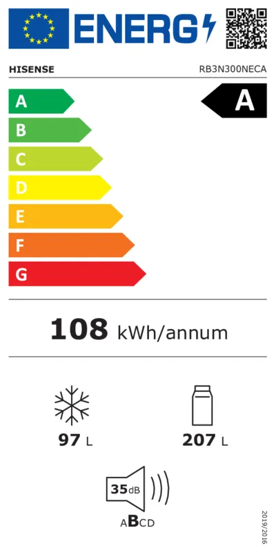 Hisense RB3N300NECA energielabel