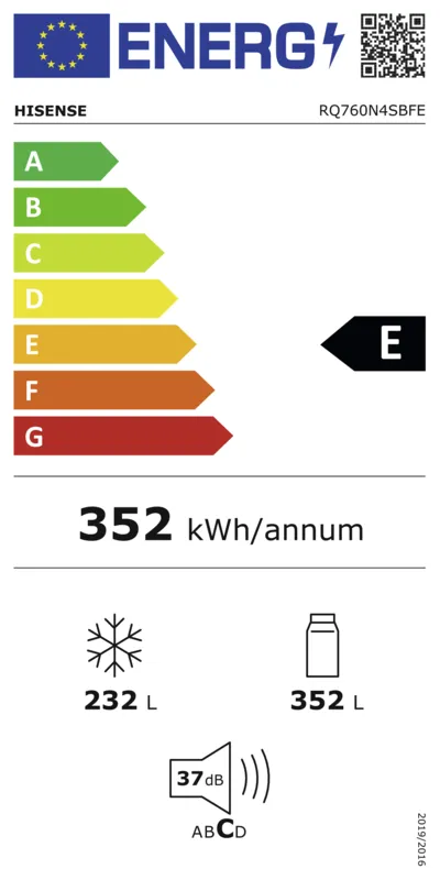 Hisense RQ760N4SBFE energielabel