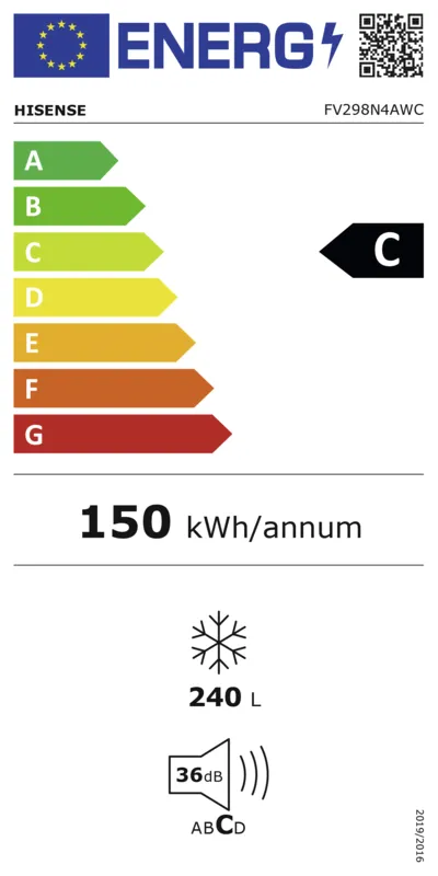 Hisense FV298N4AWC energielabel