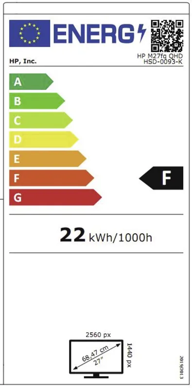 HP M27fq energielabel