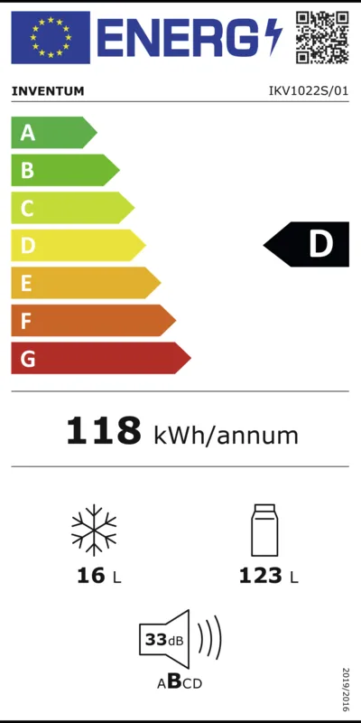 Inventum IKV1022S energielabel