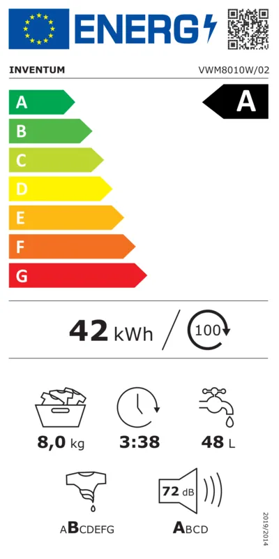 Inventum VWM8010W energielabel