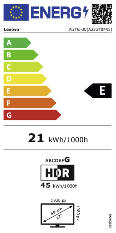 Lenovo R27fc-30 energielabel