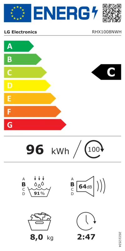 LG RHX1008NWH energielabel