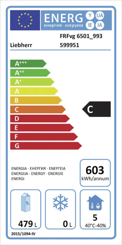 Liebherr FRFvg 6501-20 energielabel