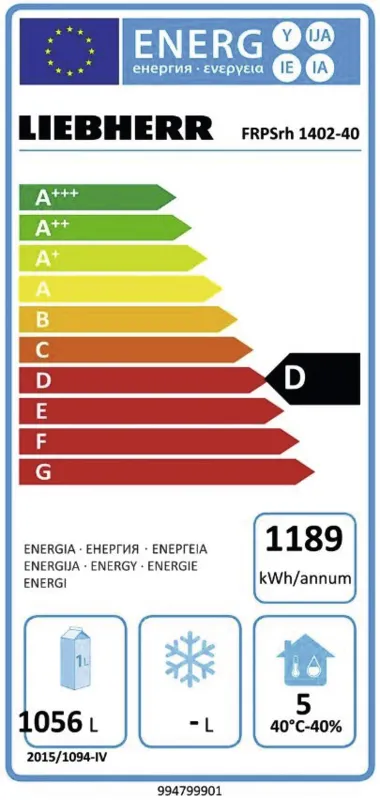 Liebherr FRPSrh 1402-40 energielabel