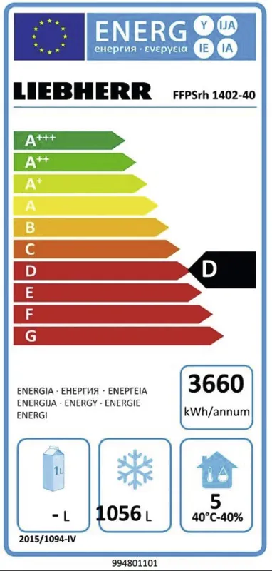 Liebherr FFPSrh 1402-40 energielabel