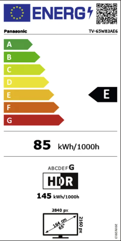 Panasonic TV-65W83AE6 energielabel