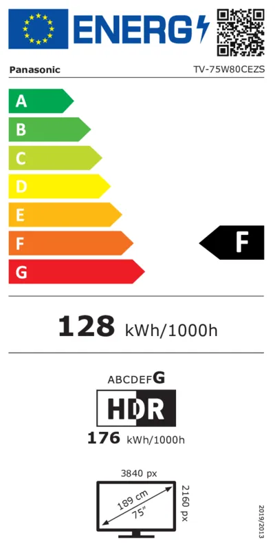 Panasonic TV-75W80CEZS energielabel