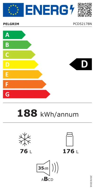 Pelgrim PCD52178N energielabel
