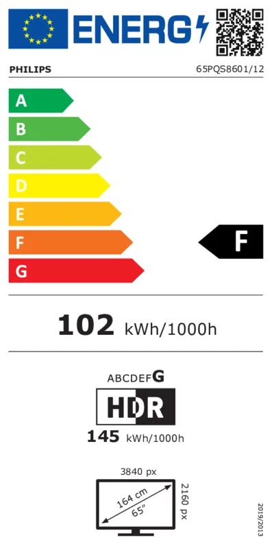 Philips 65PQS8601/12 energielabel