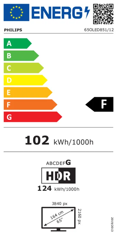 Philips 65OLED851/12 energielabel