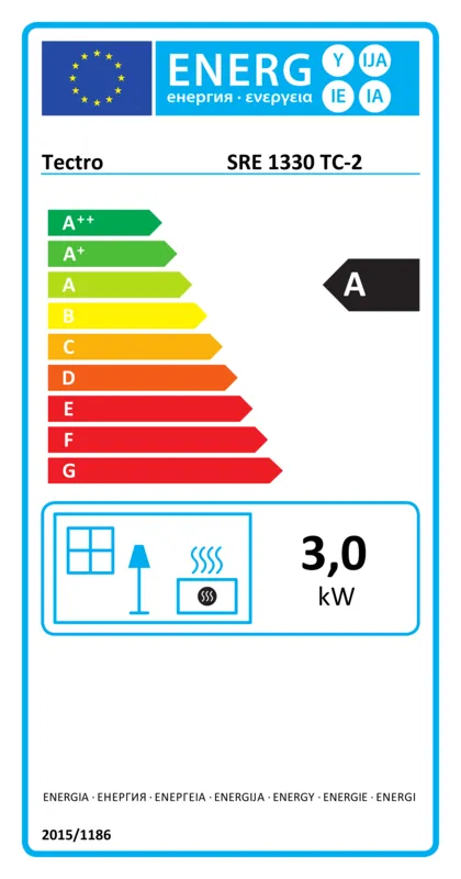 Qlima Tectro SRE 1330 TC 2 energielabel