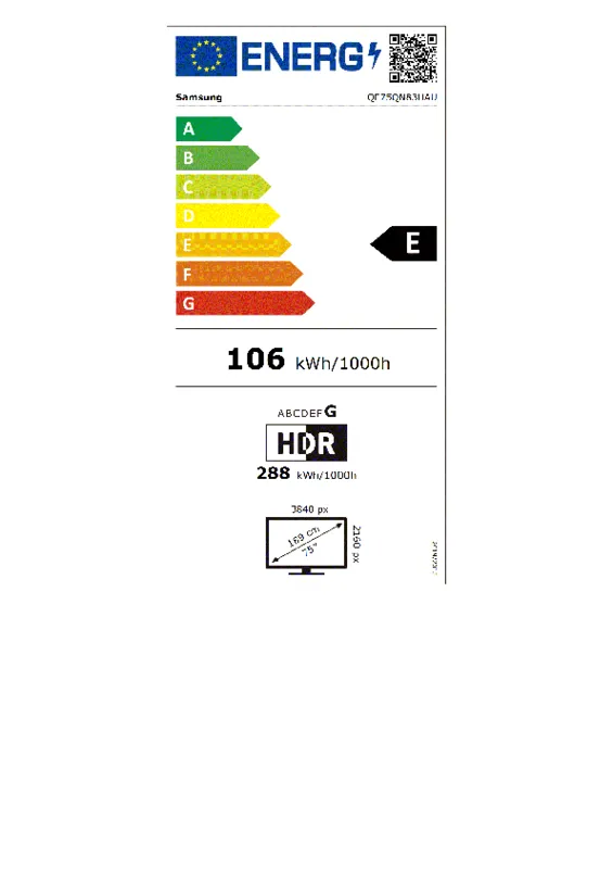 Samsung QE75QN83HAUXXN energielabel