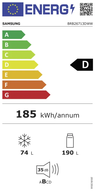 Samsung BRB26713DWW/EF energielabel