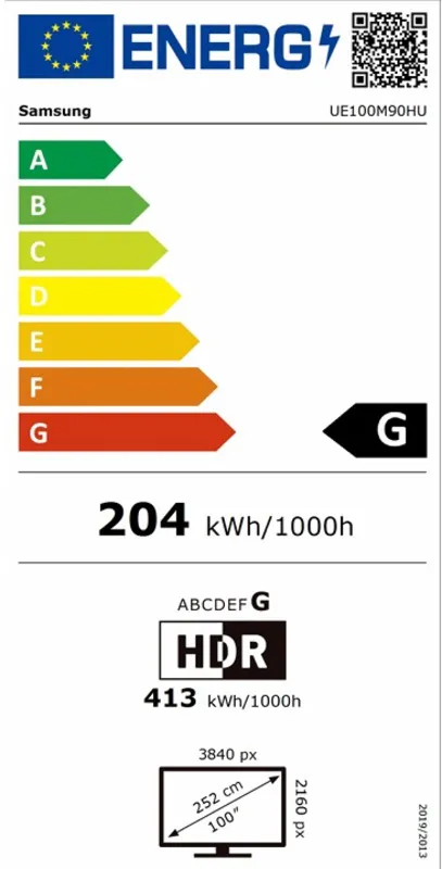 Samsung UE100M90HUXXN energielabel