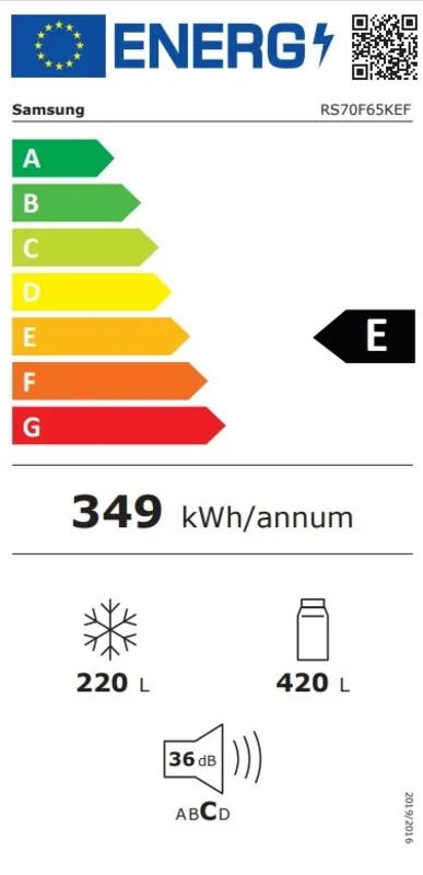 Samsung RS70F65KEFEF energielabel