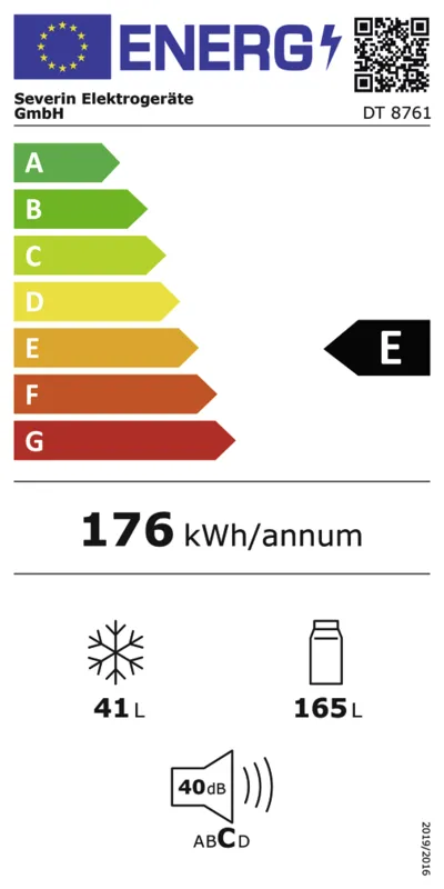 Severin DT 8761 energielabel