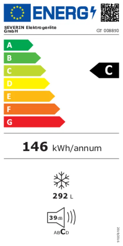 Severin GT 8850 energielabel