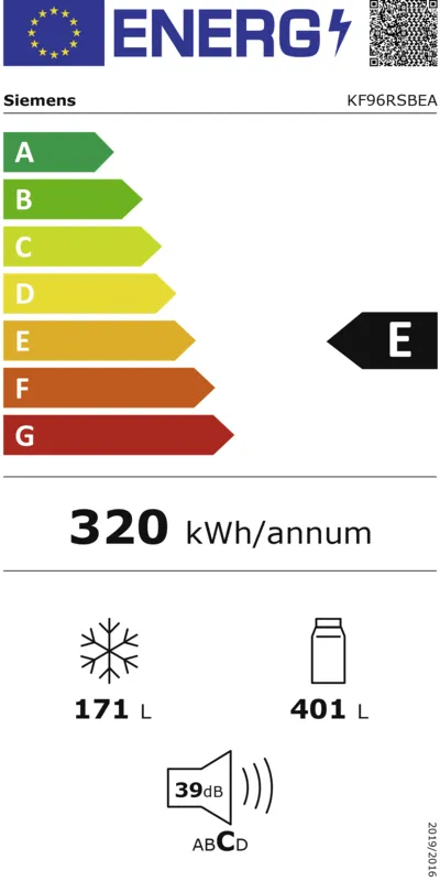 Siemens KF96RSBEA energielabel