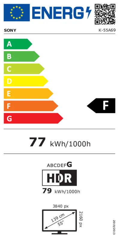Sony K55A69PB energielabel