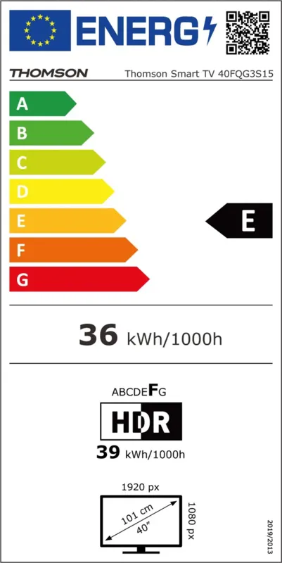 Thomson 40FQG4S15 energielabel