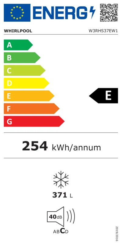 Whirlpool W3RHS37EW1 energielabel