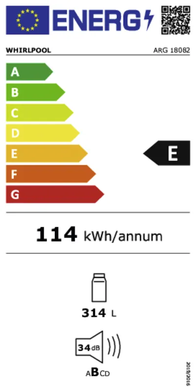 Whirlpool ARG18082 energielabel