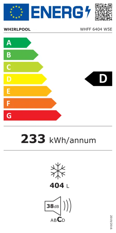 Whirlpool WHFF 6404 W5E energielabel